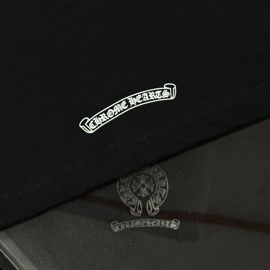 P180 Chrome Hearts 25 high version fabrics made of 300g high-density pure cotton, no deformation, no shrinkage, complete with three labels, same style for men and women, process: digital printing, color: white, black, green, SIZE: S-XL